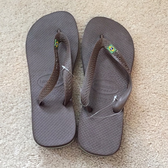 New Brazil Flag Havaianas Flip Flops- Size 6 - Picture 1 of 5